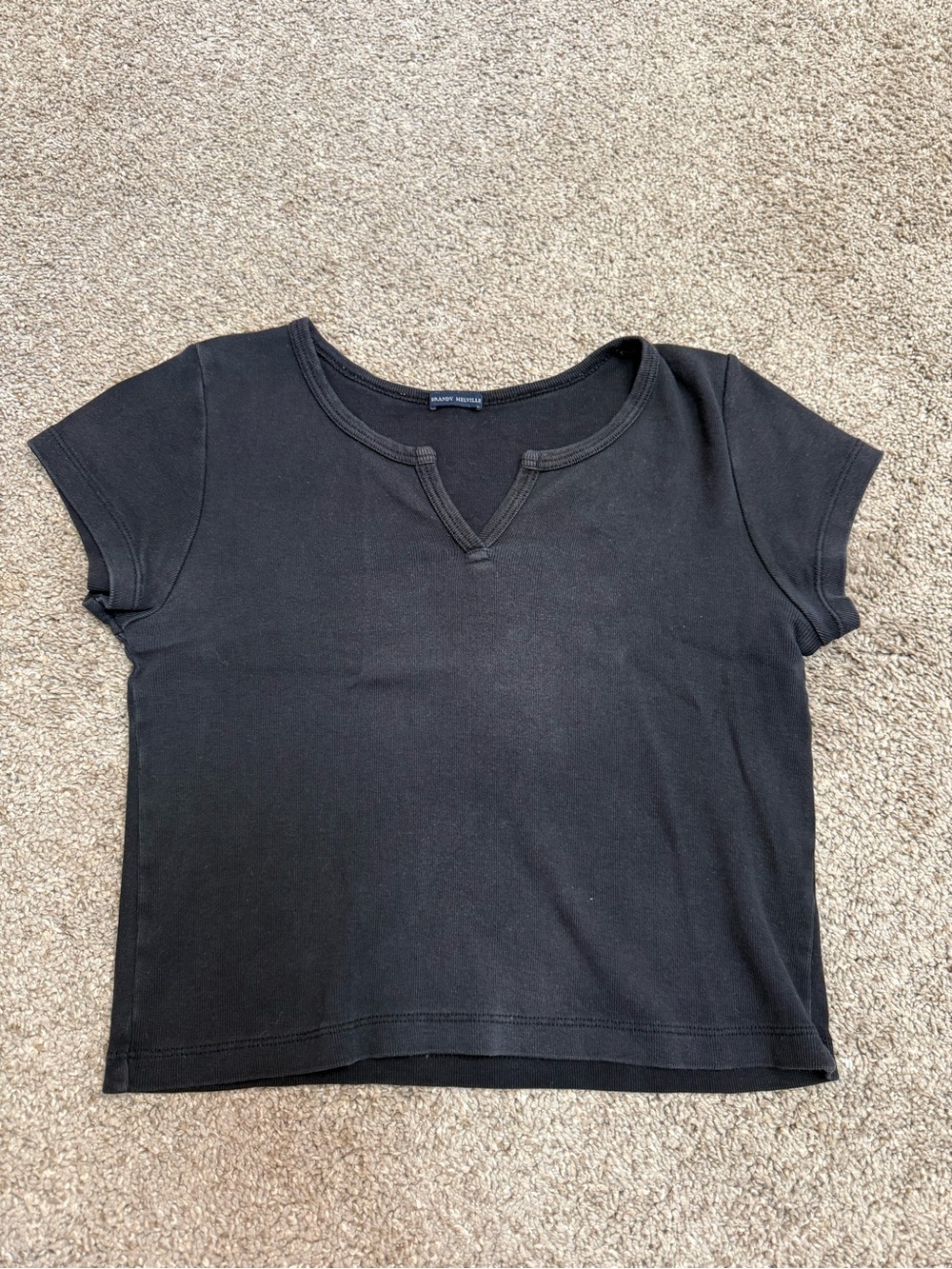 Black Brandy Melville Cropped Tee
